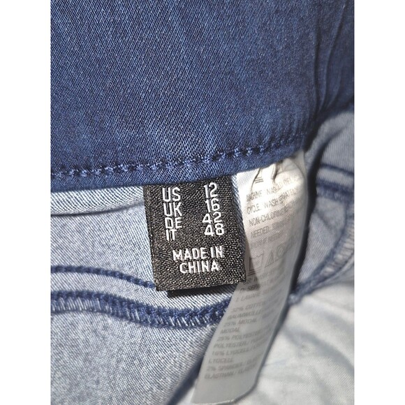 Susan Graver Women's Ombre Wide Leg Pull On Elastic Waistband Ankle Jean 12 Wash - Picture 3 of 5